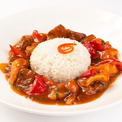 Курица с хрустящими овощами