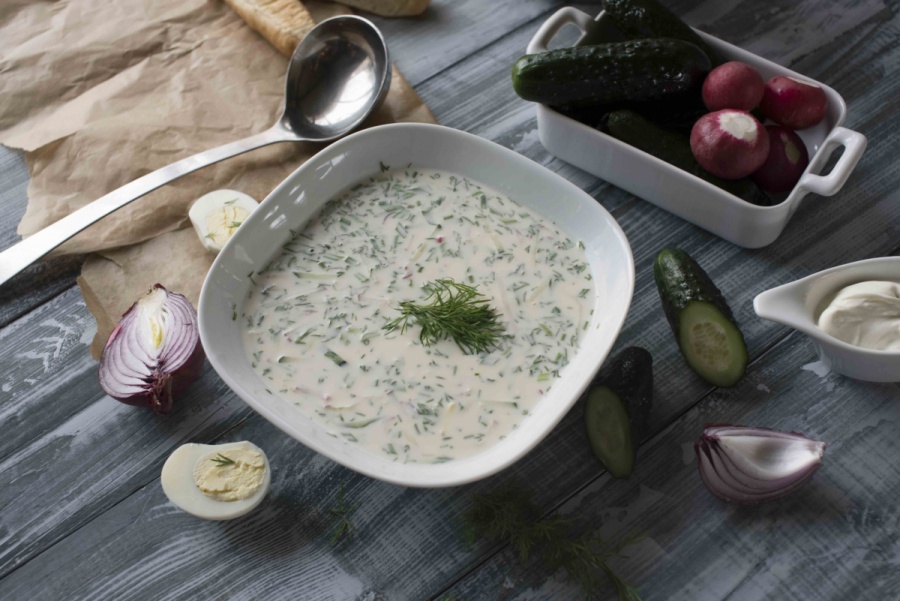 Окрошка с курицей