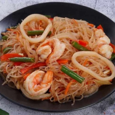 Лапша рисовая (фунчоза) с морепродуктами