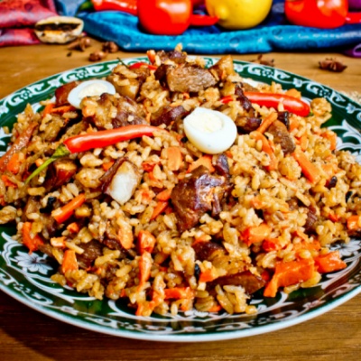 Плов чайханский с бараниной + шакар-об
