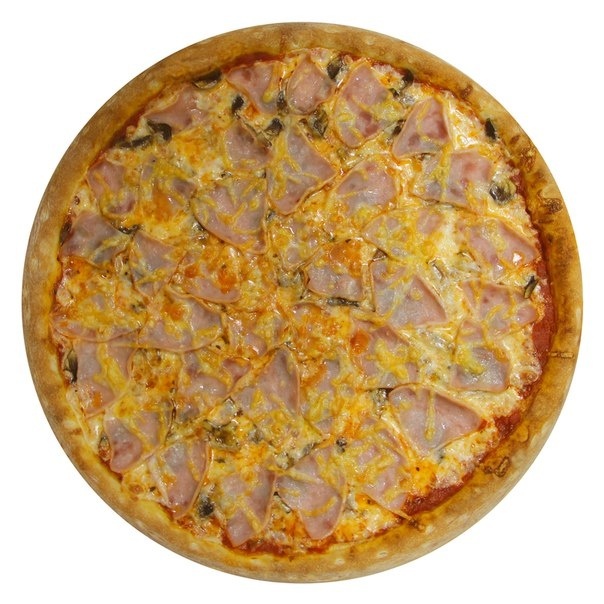 Пицца с ветчинной и грибами
