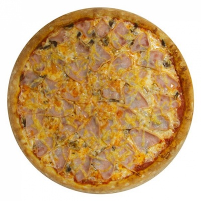 Пицца с ветчинной и грибами