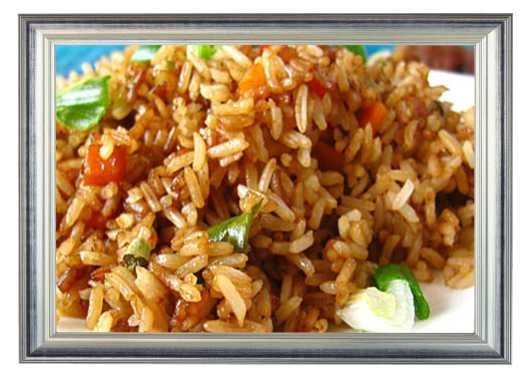 Жареный рис с овощами