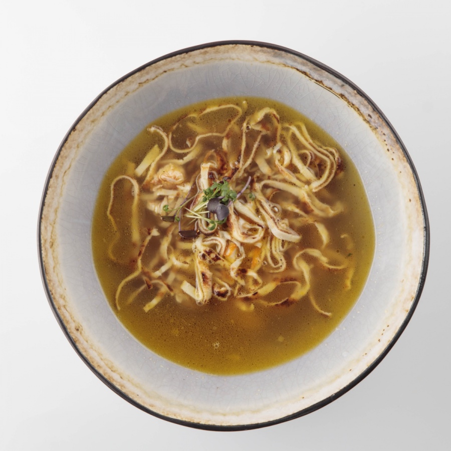 Блинная лапша с курицей