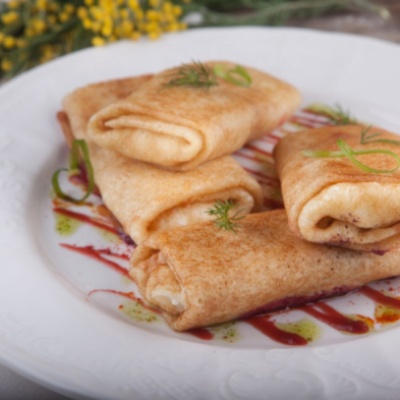 Блинчики с курицей и грибами