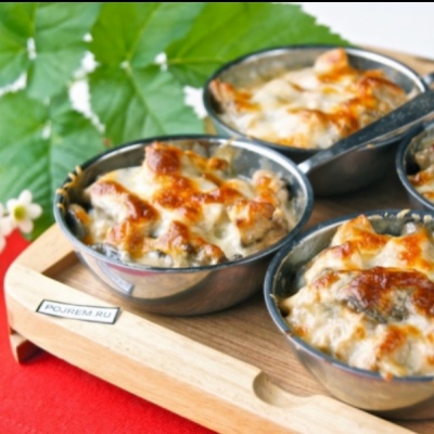 Жульен с курицей (в лаваше)