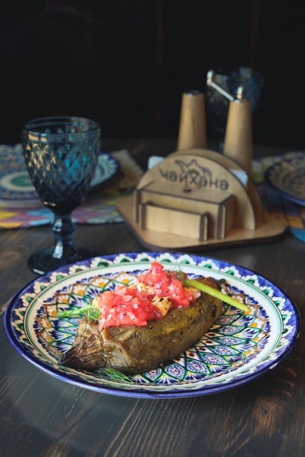 Печёный баклажан с сыром панир тикка