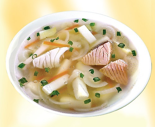 Уха по-царски с семгой