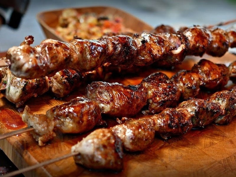 Шашлык из говяжий печени