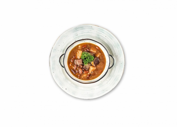 Фасолевый суп с сушеным мясом