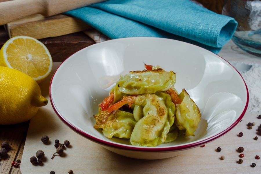 Королевские пельмени с креветкой