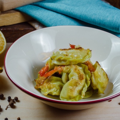 Королевские пельмени с креветкой