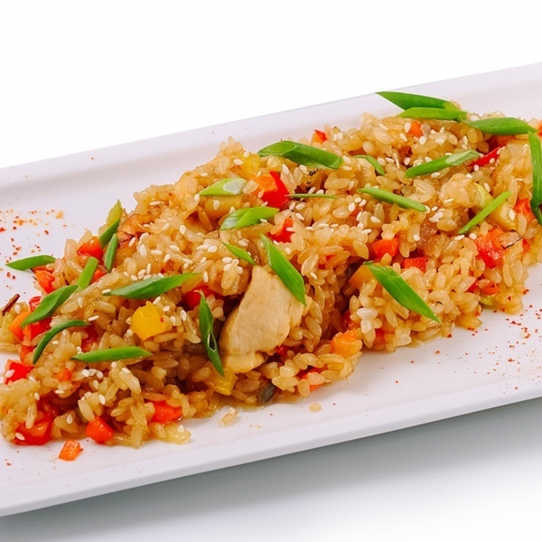 Рис с морепродуками и овощами