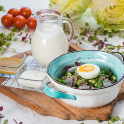 Окрошка на айране с индейкой