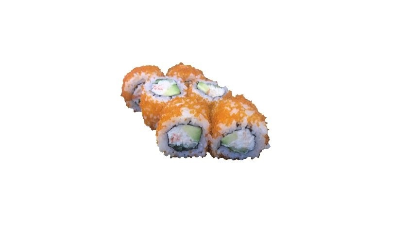 Ролл с крабом в икре масаго