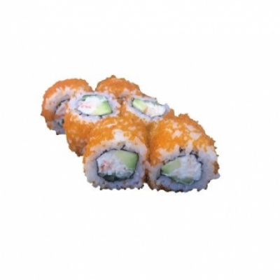 Ролл с крабом в икре масаго