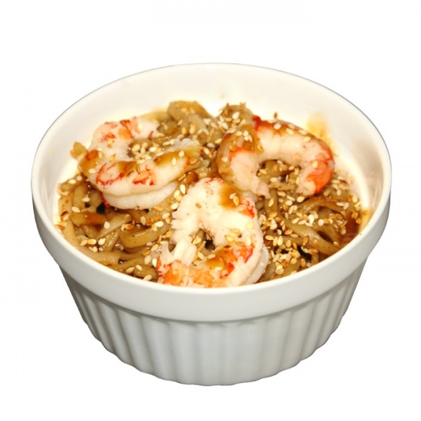 Wok с креветкой и соусом
