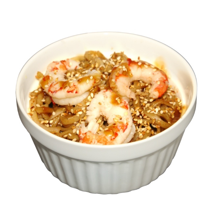 Wok с креветкой и соусом