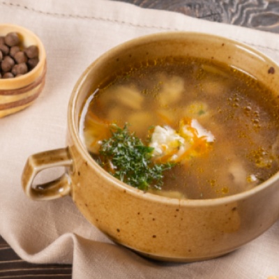 Супчик с куриными потрошками