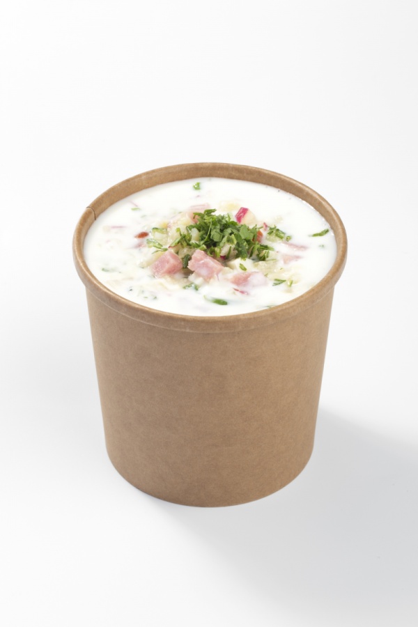 Окрошка с сырокопченой говядиной