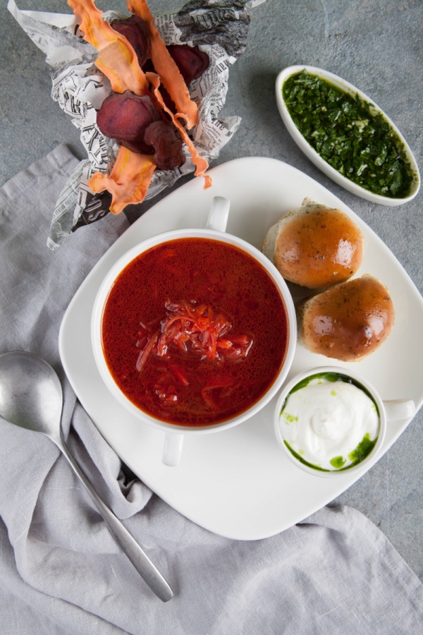 Борщ кубанский с пампушками