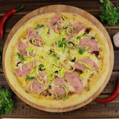 С ветчиной и грибами