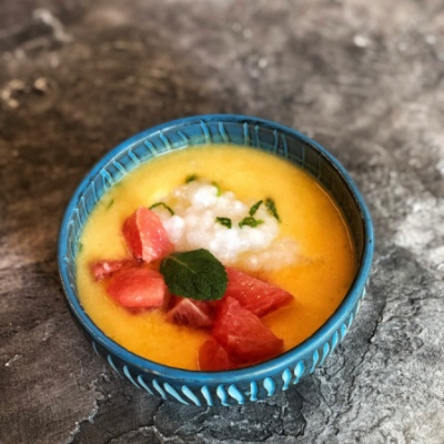 Манговый крем с грейпфрутом и тапиокой