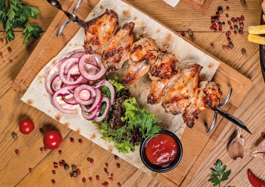 Шашлык из куриных крыльев гриль