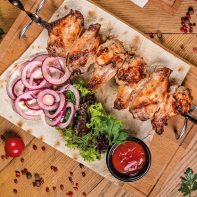 Шашлык из куриных крыльев гриль