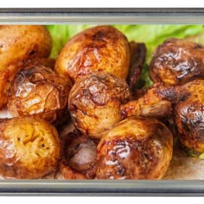 Картофель печеный с салом