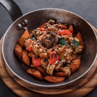 Жаркое с куриными потрохами