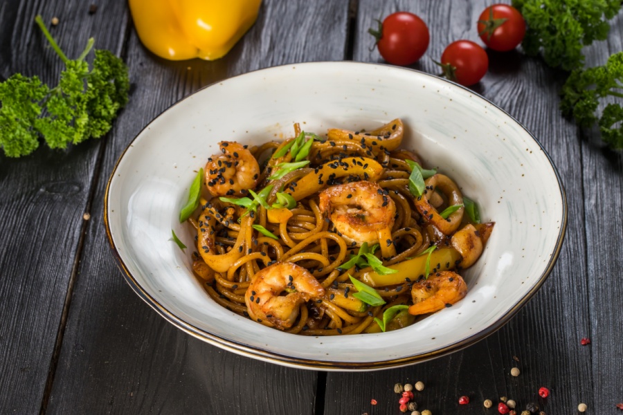 Лапша-WOK с морепродуктами